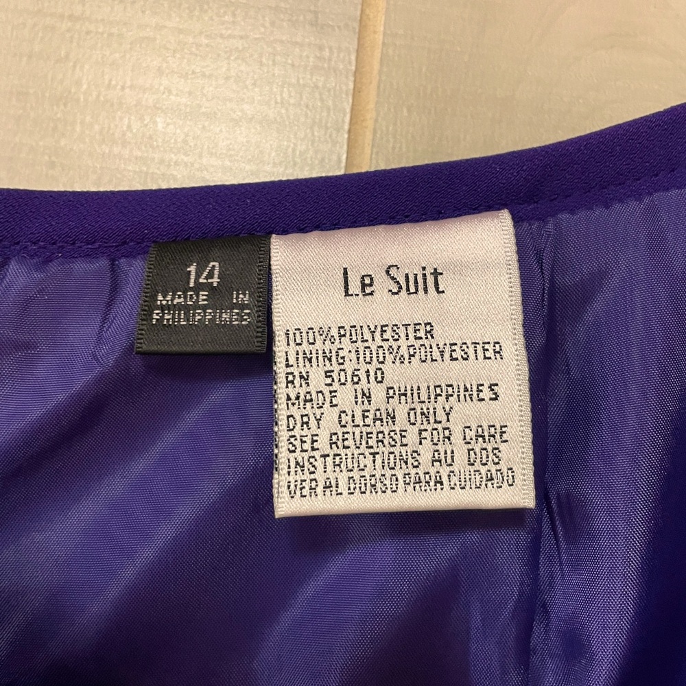 NWT Le Suit Purple Wrap Blazer & Pencil Skirt Set Sz 14 - Picture 7 of 11